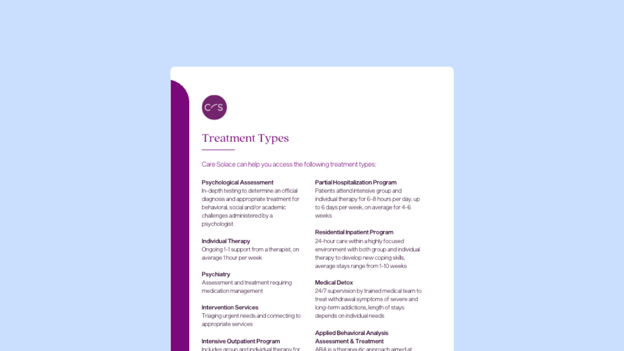 Treatment Types Flyer
