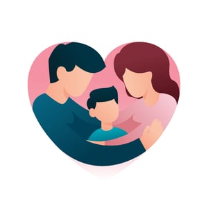 parents-hugging-son-family-embracing-together-in-heart-shape-family-day-concept-illustration-free-vector